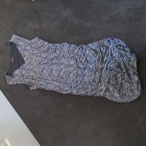 stork&babe stripe gathered side maternity dress XL